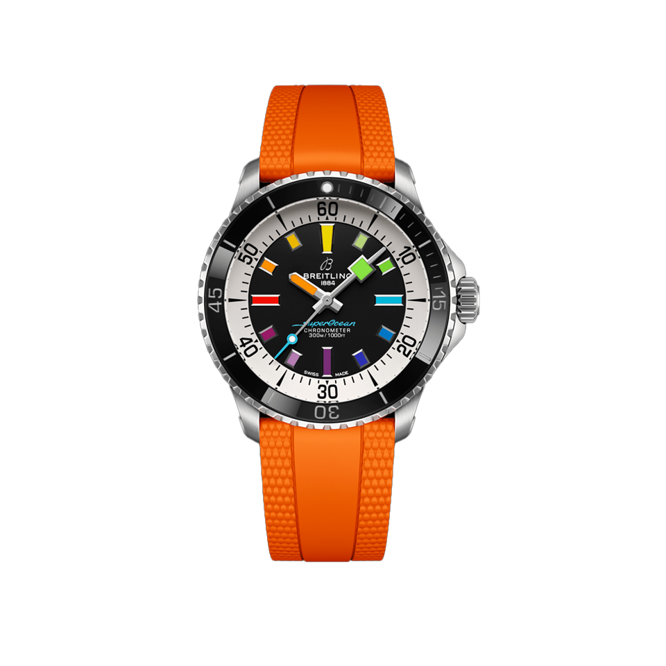 Breitling Superocean Automatic Black Rainbow Stainless Steel 42.00mm Hardy Brothers Jewellers