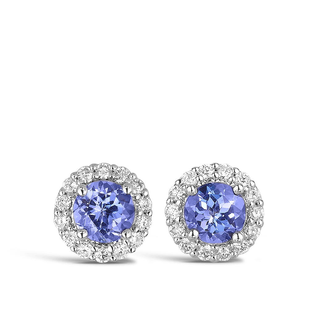 Tanzanite sales halo earrings