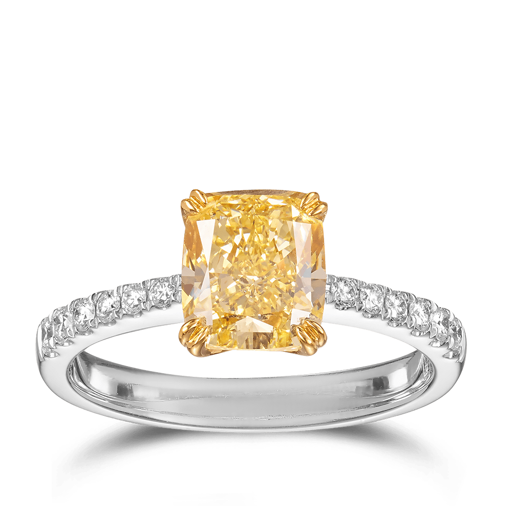 Yellow diamond deals band white gold