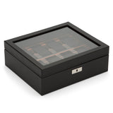 Wolf Roadster 8 Pc Watch Box Black