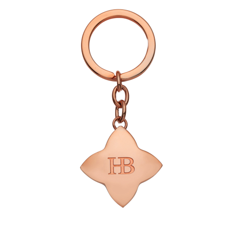 Lotus Key Ring in Stainless Steel and 18ct Rose Gold