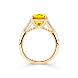 4.65ct Golden Sapphire 0.14ct Diamond Ring in 18ct Yellow Gold