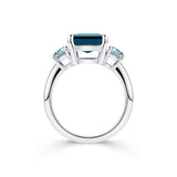 6.74ct Blue Tourmaline and 1.00ct Aquamarine Ring in 18ct White Gold