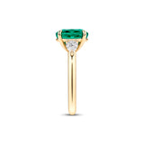 2.81ct Emerald and 0.52ct Diamond Ring in 18ct Yellow Gold