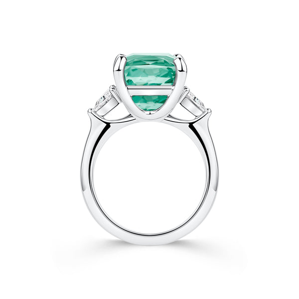 VAULT 6.84ct Emerald and 0.50ct Diamond Ring in 18ct White Gold