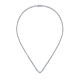 11.00 Carat Diamond Vee Tennis Necklace in 18ct White Gold