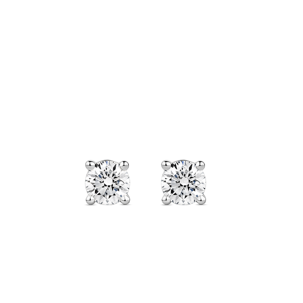 0.50 Carat Solitaire Diamond Studs Earrings in 18ct White Gold