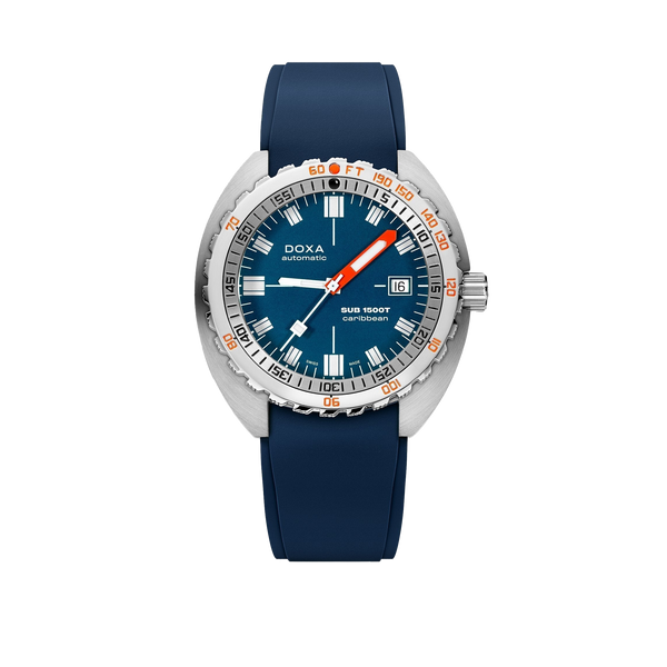 DOXA SUB 1500T Caribbean Stainless Steel Rubber Strap 883.10.201.32