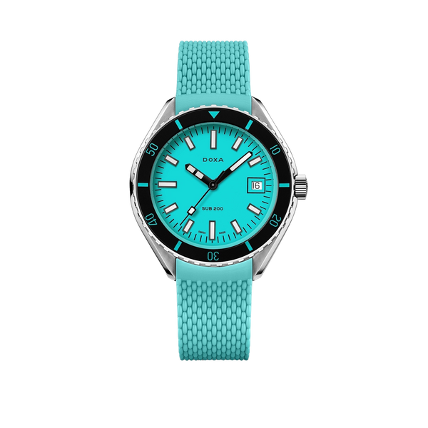 DOXA SUB 200 Aquamarine Stainless Steel Rubber Strap 799.10.241.25