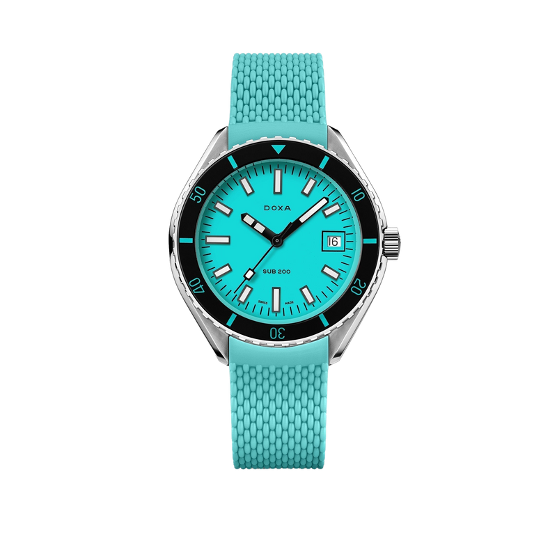 DOXA SUB 200 Aquamarine Stainless Steel Rubber Strap 799.10.241.25