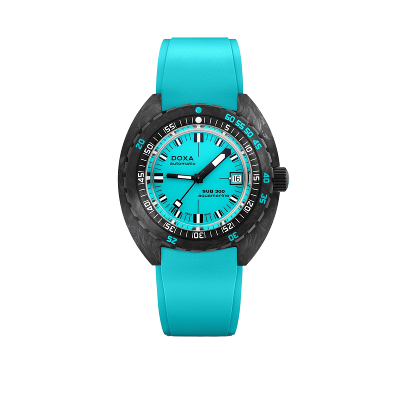 DOXA SUB 300 Carbon Aquamarine Rubber Strap 822.70.241.25