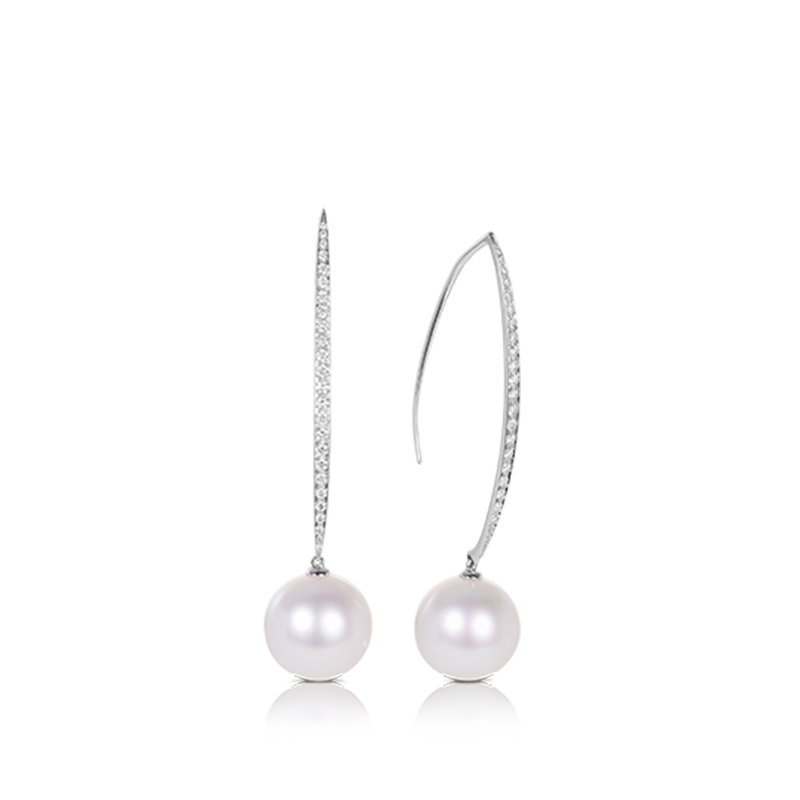 South Sea Pearl Earrings in 18ct White Gold