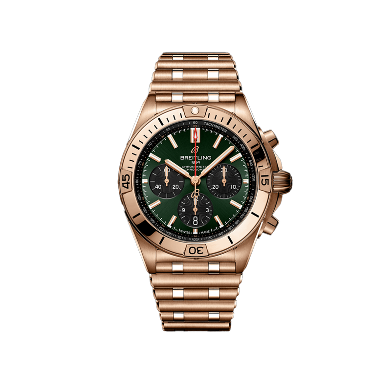 Breitling Chronomat B01 Chronograph Green 18ct Rose Gold 42.00mm