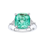 VAULT 6.84ct Emerald and 0.50ct Diamond Ring in 18ct White Gold