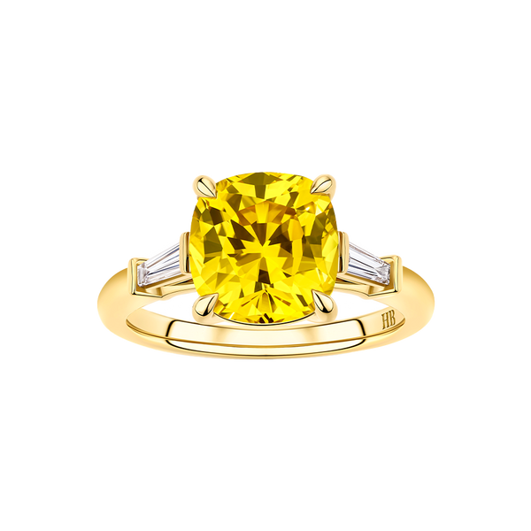 4.65ct Golden Sapphire 0.14ct Diamond Ring in 18ct Yellow Gold