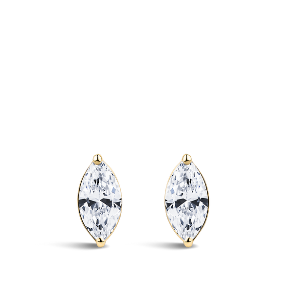 0.50 Carat Marquise Cut Diamond Stud Earrings in 18ct Yellow Gold