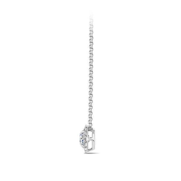 Halo Diamond Pendant in 18ct White Gold