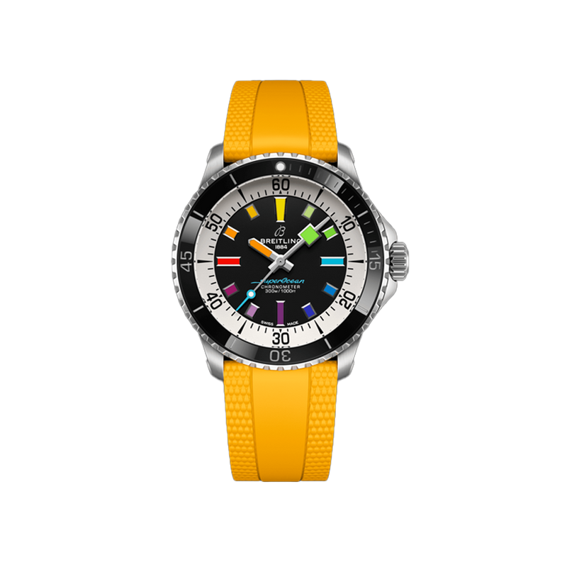 Breitling Superocean Automatic Black Rainbow Stainless Steel 42.00mm