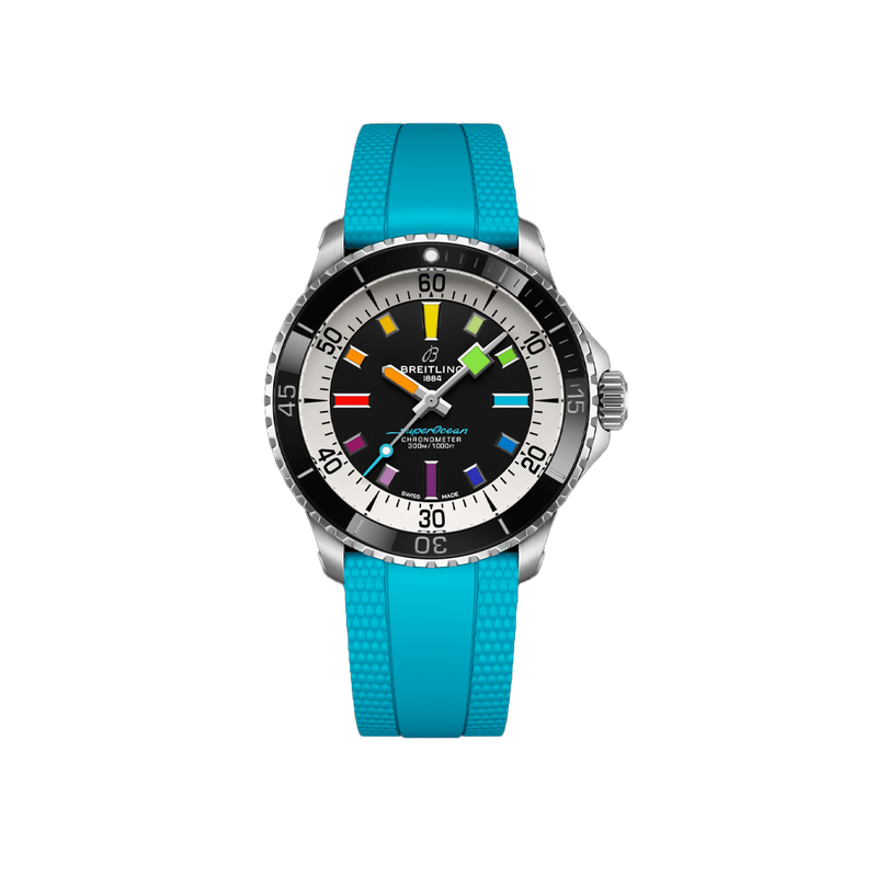 Breitling Superocean Automatic Black Rainbow Stainless Steel 42.00mm