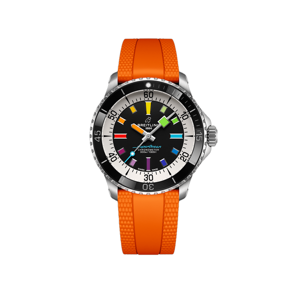 Breitling Superocean Automatic Black Rainbow Stainless Steel 42.00mm