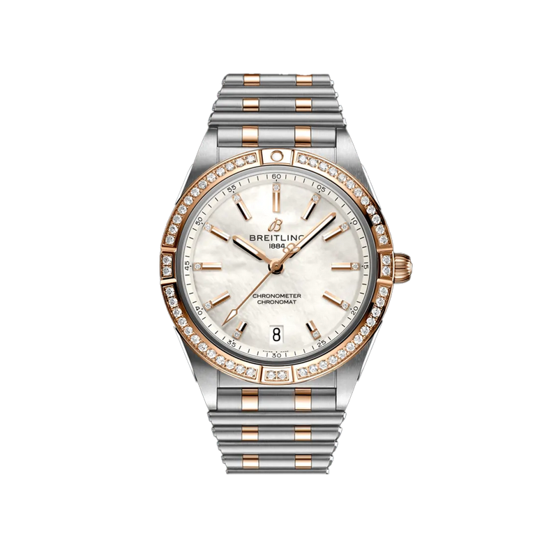 Breitling Chronomat Automatic Mother of Pearl Diamond Stainless Steel and 18ct Rose Gold 36.00mm