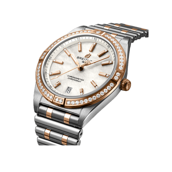 Breitling Chronomat Automatic Mother of Pearl Diamond Stainless Steel and 18ct Rose Gold 36.00mm