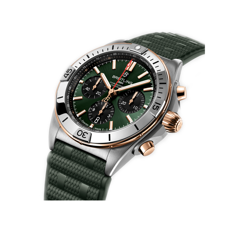 Breitling Chronomat B01 Chronograph Green Stainless Steel & 18ct Rose Gold 42.00mm