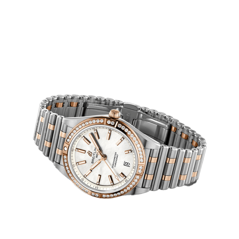 Breitling Chronomat Automatic Mother of Pearl Diamond Stainless Steel and 18ct Rose Gold 36.00mm