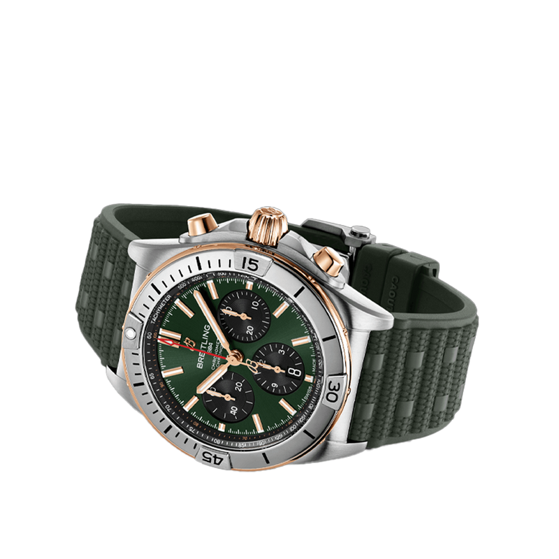 Breitling Chronomat B01 Chronograph Green Stainless Steel & 18ct Rose Gold 42.00mm