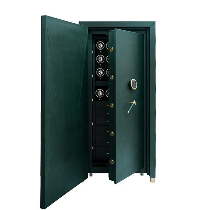 Wolf Churchill 16 Piece Green Leather Winder Safe