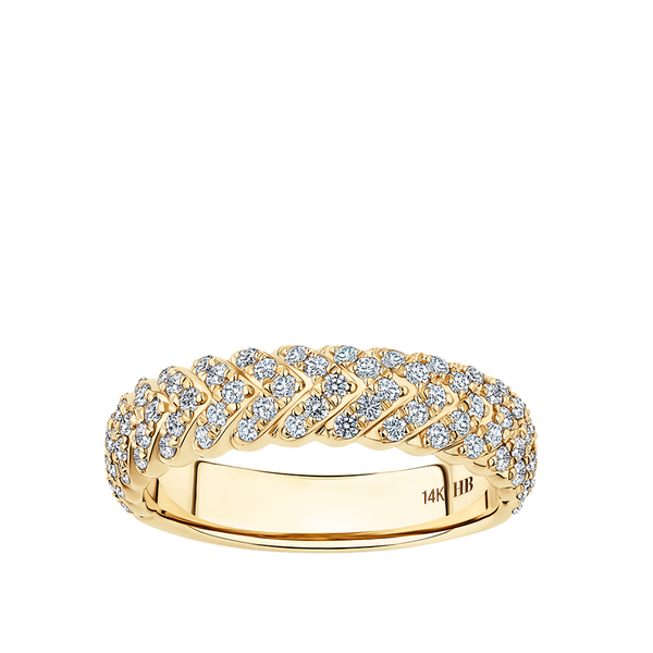 0.63 Carat Diamond Chevron Ring in 14ct Yellow Gold