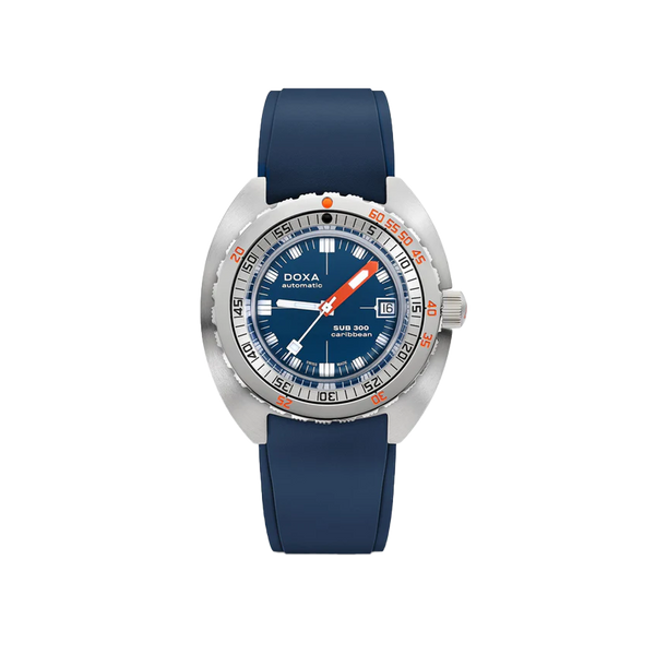 DOXA SUB 300 Carribean Stainless Steel Rubber Strap 821.10.201.32