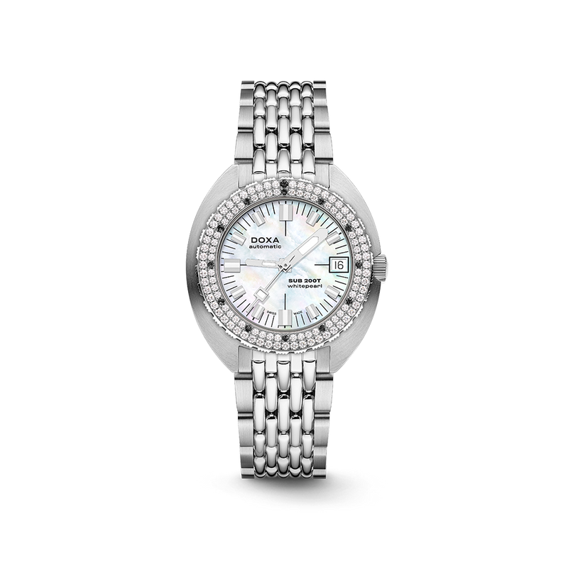 DOXA Sub 200T Diamonds Whitepearl Watch 804.10D.011.10