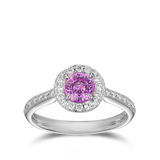 Pink Sapphire and Diamond Ring in 18ct White Gold