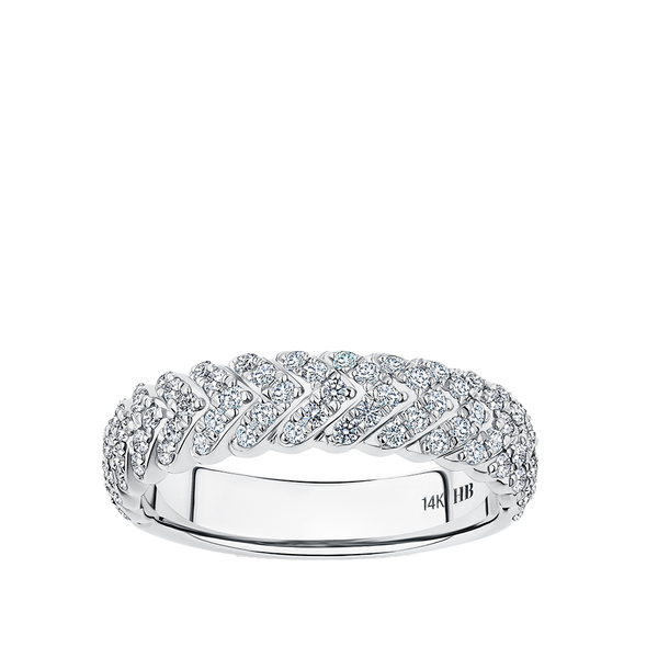 0.63 Carat Diamond Chevron Ring in 14ct White Gold