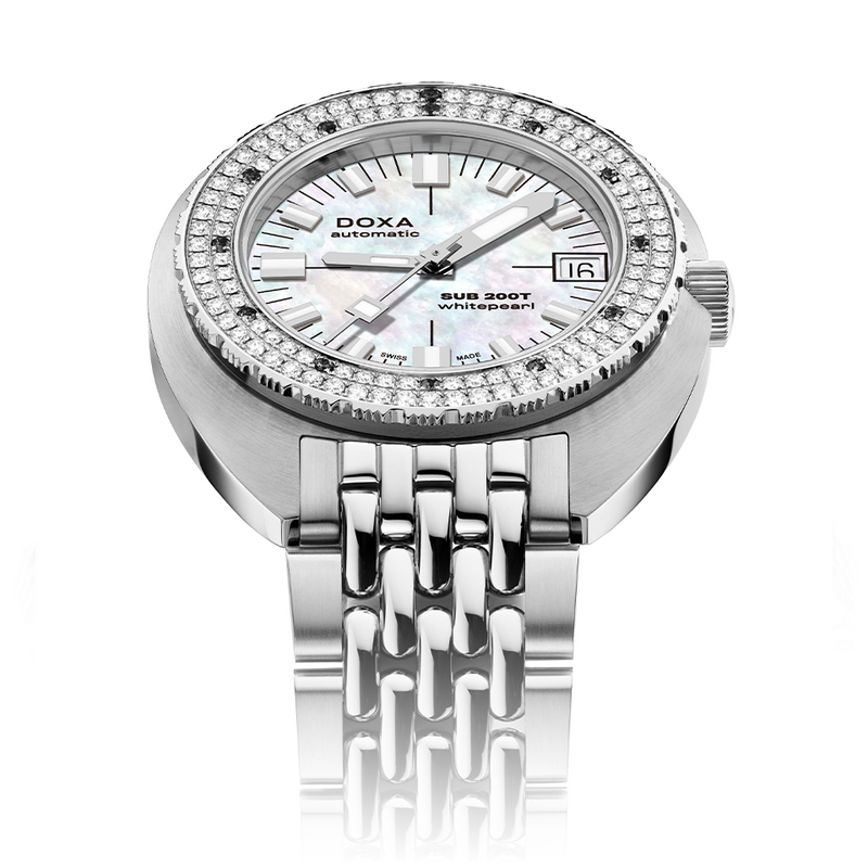 DOXA Sub 200T Diamonds Whitepearl Watch 804.10D.011.10