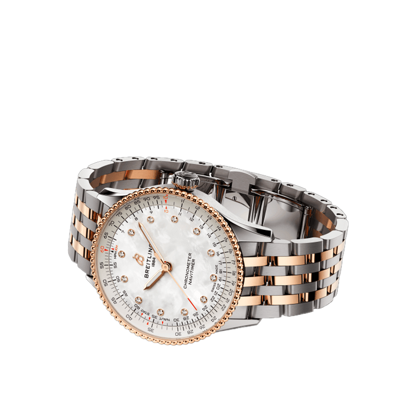 Breitling Navitimer Automatic Mother of Pearl Diamond Stainless Steel and 18ct Rose Gold 36mm