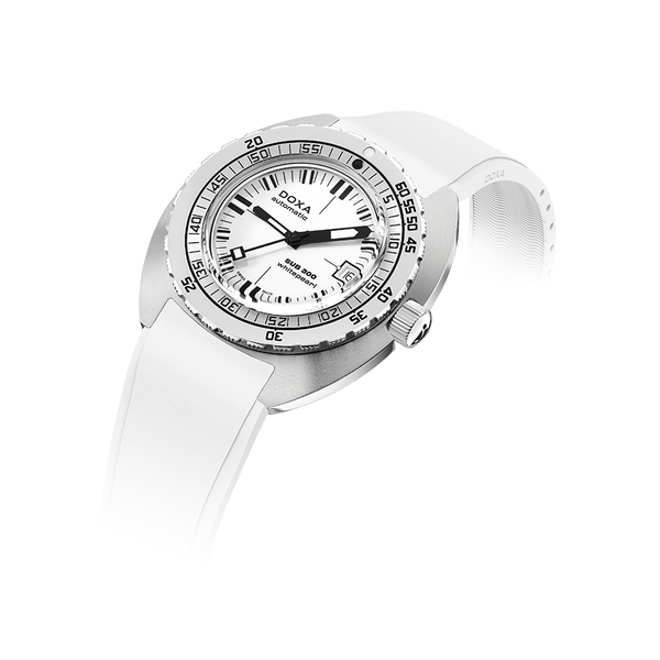 DOXA SUB 300 Whitepearl Stainless Steel Rubber Strap 821.10.011.23