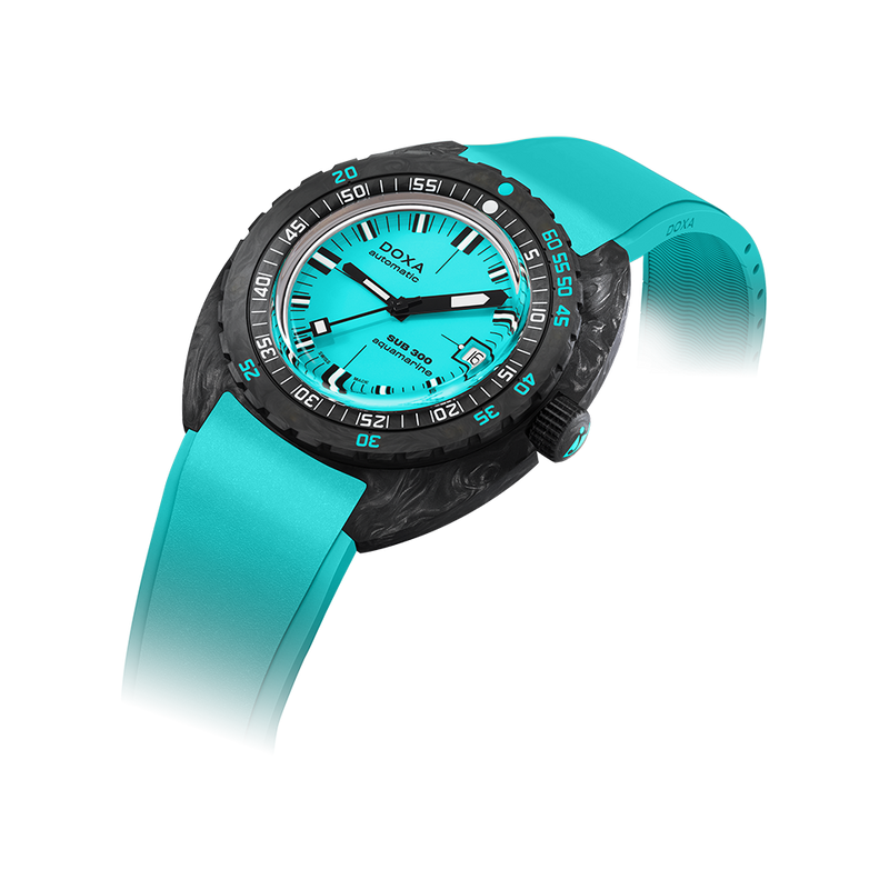 DOXA SUB 300 Carbon Aquamarine Rubber Strap 822.70.241.25