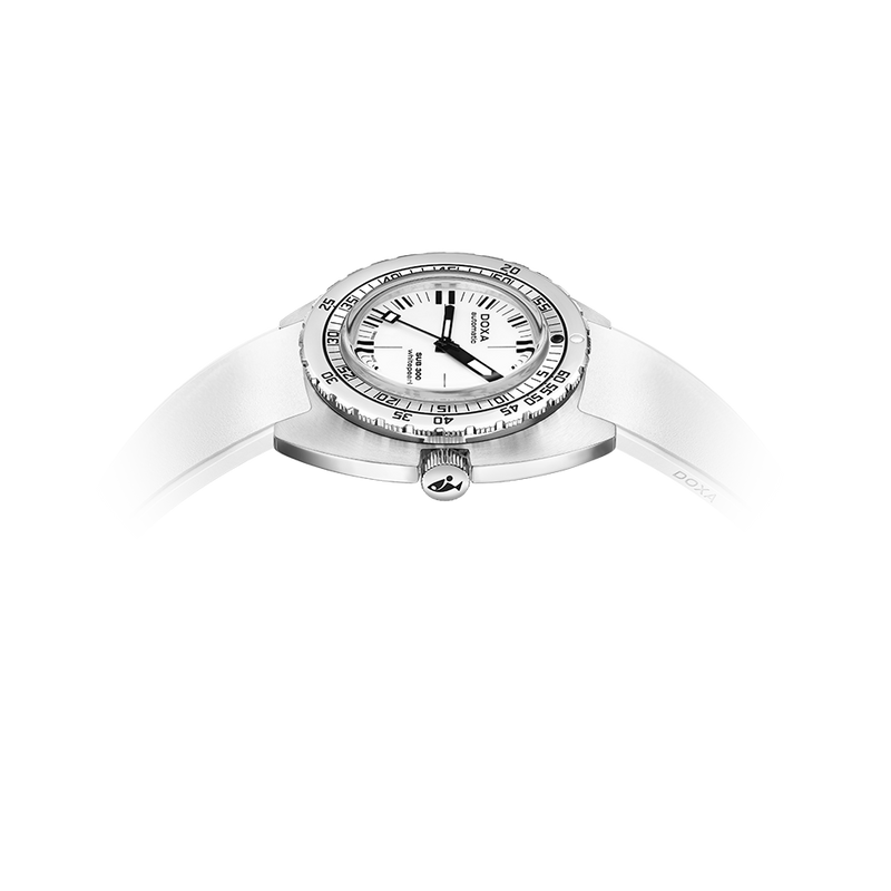 DOXA SUB 300 Whitepearl Stainless Steel Rubber Strap 821.10.011.23