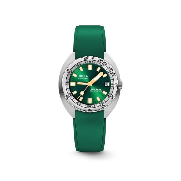 DOXA SUB 200T Sea Emerald Stainless Steel Rubber Strap 804.10.131S.26