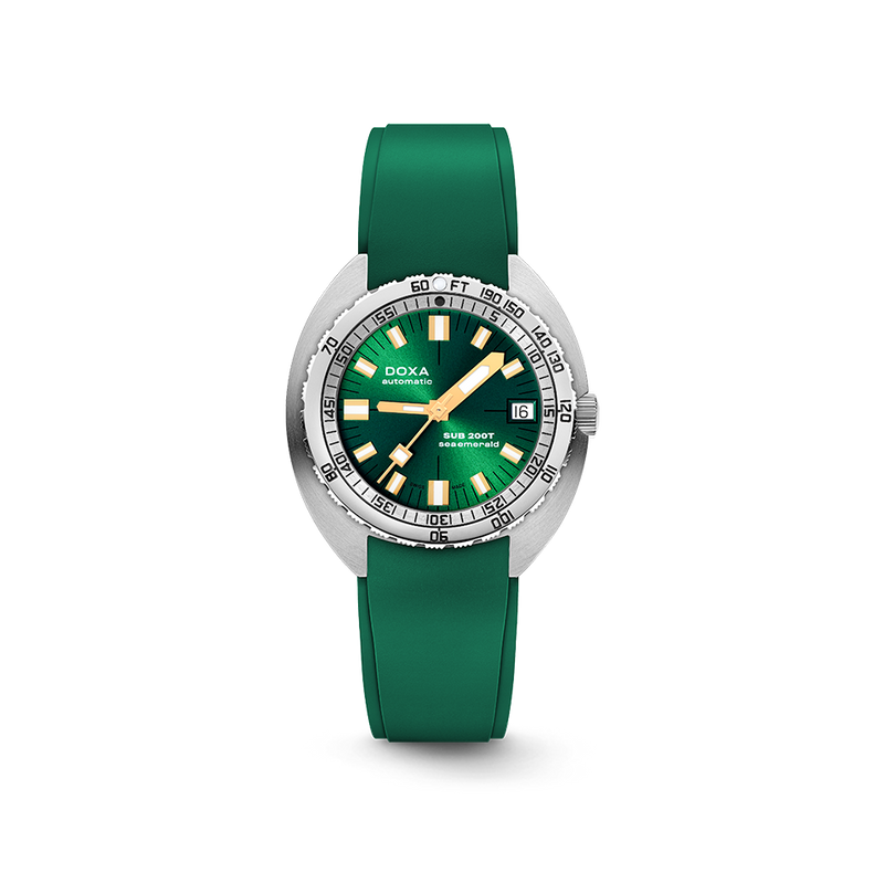 DOXA SUB 200T Sea Emerald Stainless Steel Rubber Strap 804.10.131S.26