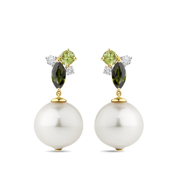 Pearl and clearance peridot earrings