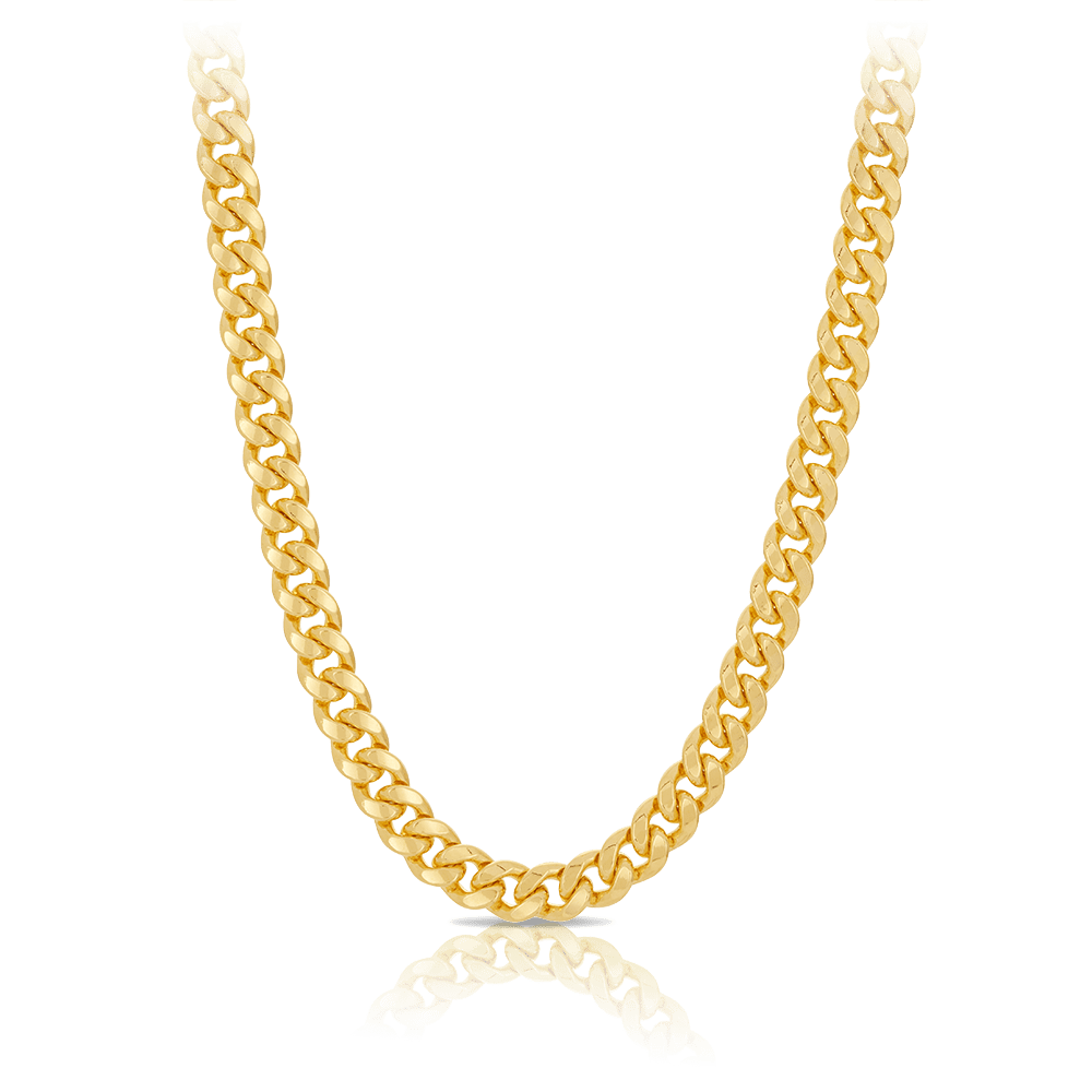 Miami Link Chain Necklace in 18ct Yellow Gold – Hardy Brothers Jewellers