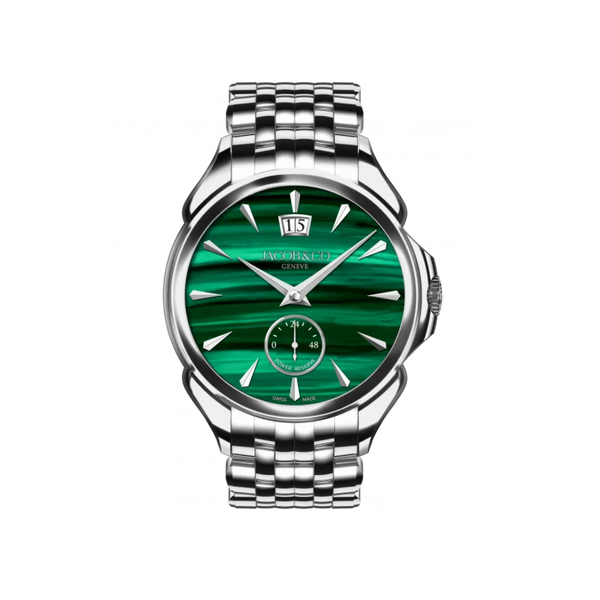 Hardy Brothers Jewellers Jacob Co. Palatial Classic Manual Big Date Stainless Steel Malachite 42MM